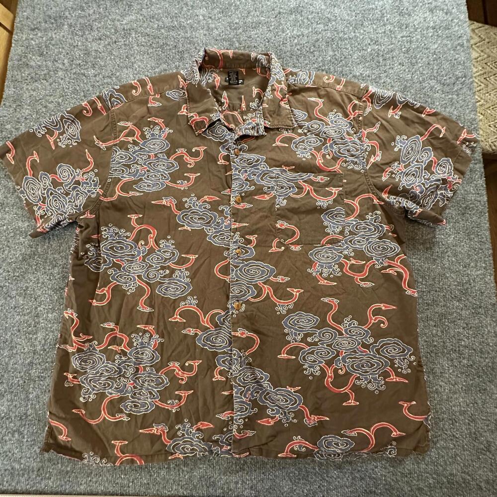 Stylish Polo Jeans Co. Hawaiian‎ Shirt - XL - Brown with Unique Print